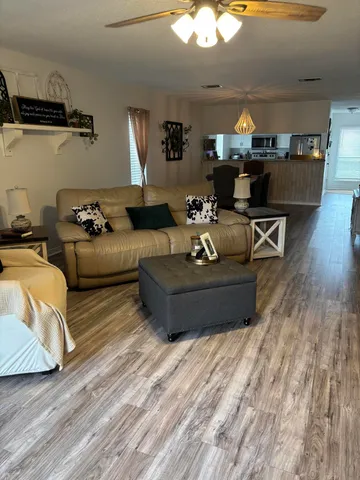 a living room with furniture