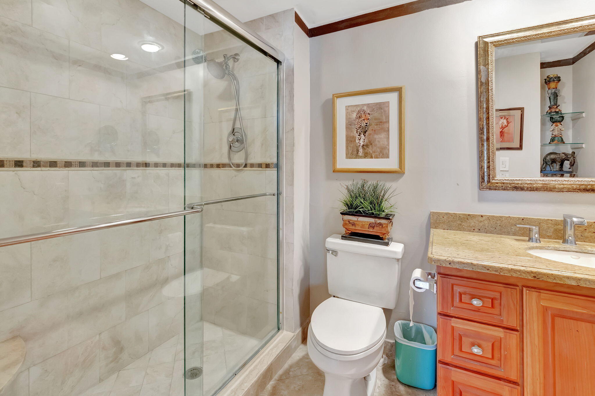 220 Mac Farlane Drive, Unit S505 Delray Beach, FL 33483 - Photo 30 of 72 a bathroom with a granite countertop sink toilet and shower