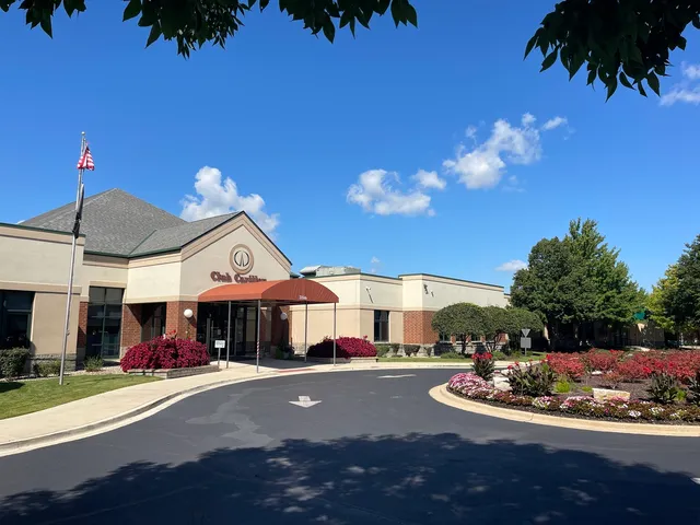 a front view of a building