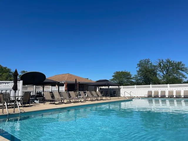 a view of an outdoor space and tennis court