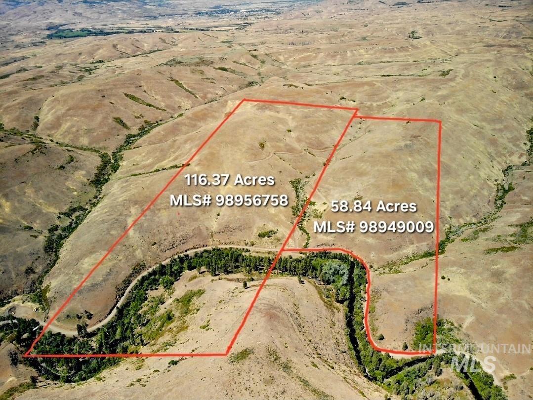Tbd Middle Fork Road Council, ID 83612 - Photo 2 of 14 Aerial view of sparsely populated area featuring property boundaries highlighted and a desert landscape