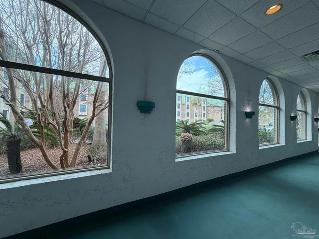 an outdoor view with seating space