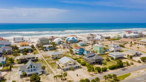 an aerial view of multiple house