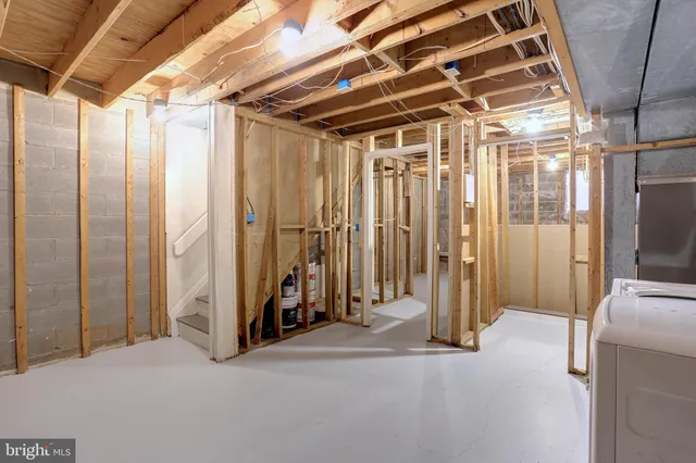 a view of a room with wooden walls