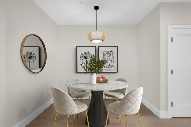 a kitchen with stainless steel appliances a refrigerator sink and microwave