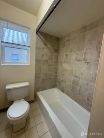 a bathroom with a toilet and a bathtub