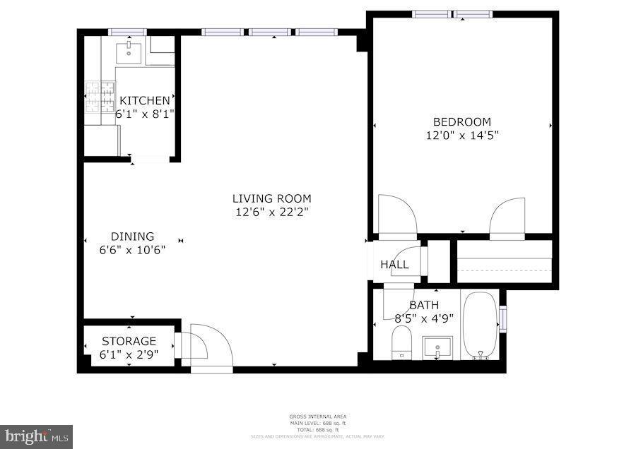 2500 Q Street Northwest, Unit 219 Washington, DC 20007 - Photo 21 of 22 FLOOR PLAN