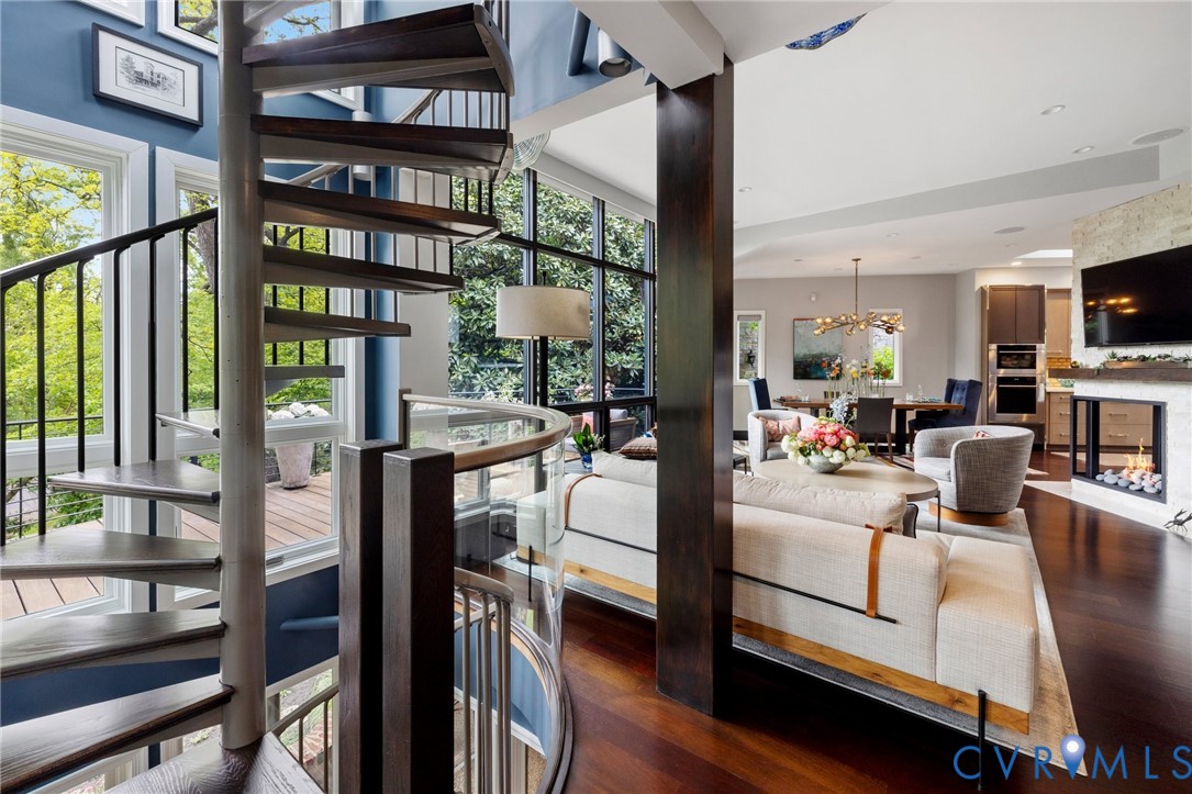 4902 Riverside Drive Richmond, VA 23225 - Photo 18 of 69 Dramatic Circular Stairs span all 4 stories of the