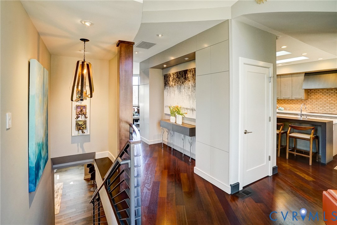Entry Foyer with Mahogany hardwood floors