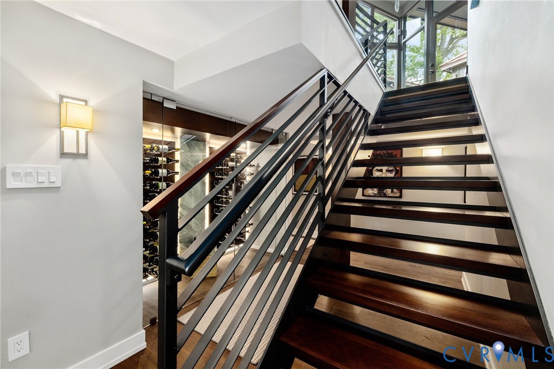 4902 Riverside Drive Richmond, VA 23225 - Photo 53 of 69 Custom built metal stairs with Walnut Treads & ste