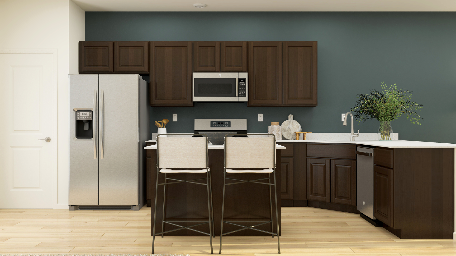 403 Red Oak Circle Volo, IL 60020 - Photo 5 of 23 a kitchen with stainless steel appliances a refrigerator and a sink