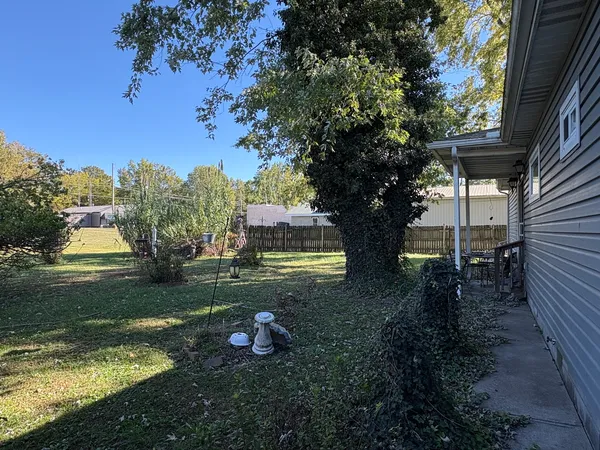 a backyard of a house with lots of green space