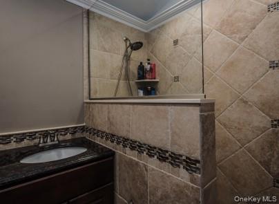2 Fairfield Road Massapequa, NY 11758 - Photo 9 of 13 a bathroom with a sink and a mirror