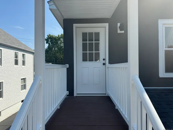 a view of wooden deck