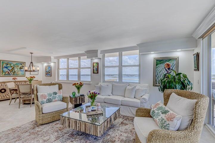 5440 North Ocean Drive, Unit 1502 Singer Island, FL 33404 - Photo 14 of 34 a living room with furniture and a large window