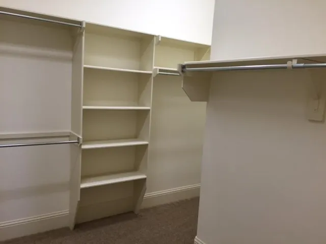 a bathroom with a double vanity sink a mirror and a shower