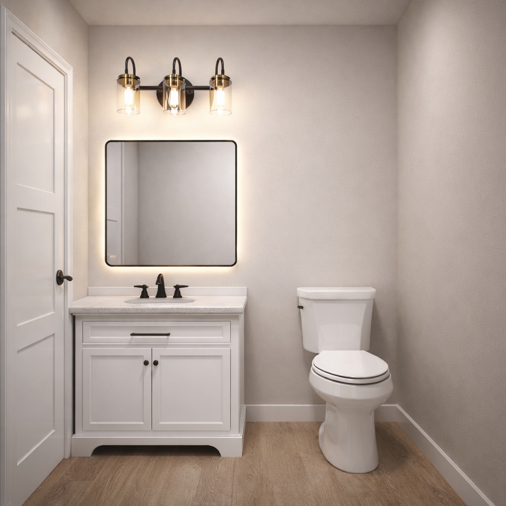 2576 Shady Rte Lane Bryan, TX 77803 - Photo 7 of 18 a bathroom with a toilet sink and mirror