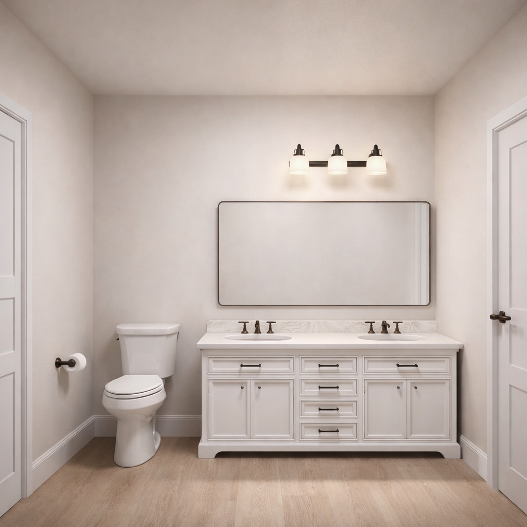 2576 Shady Rte Lane Bryan, TX 77803 - Photo 9 of 18 a bathroom with a sink a toilet and mirror