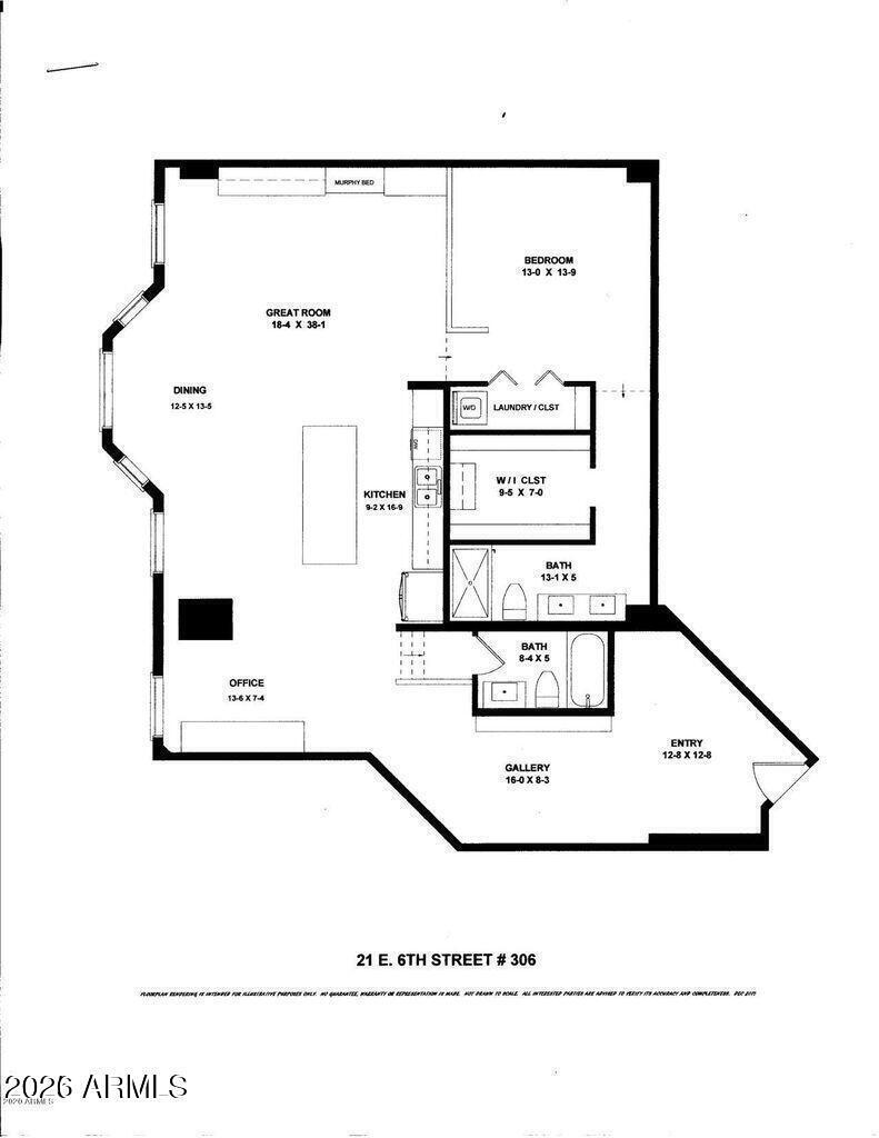 21 East 6th Street, Unit 306 Tempe, AZ 85281 - Photo 31 of 31 a picture of a floor plan