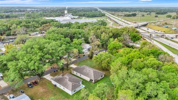 an aerial view of a house
