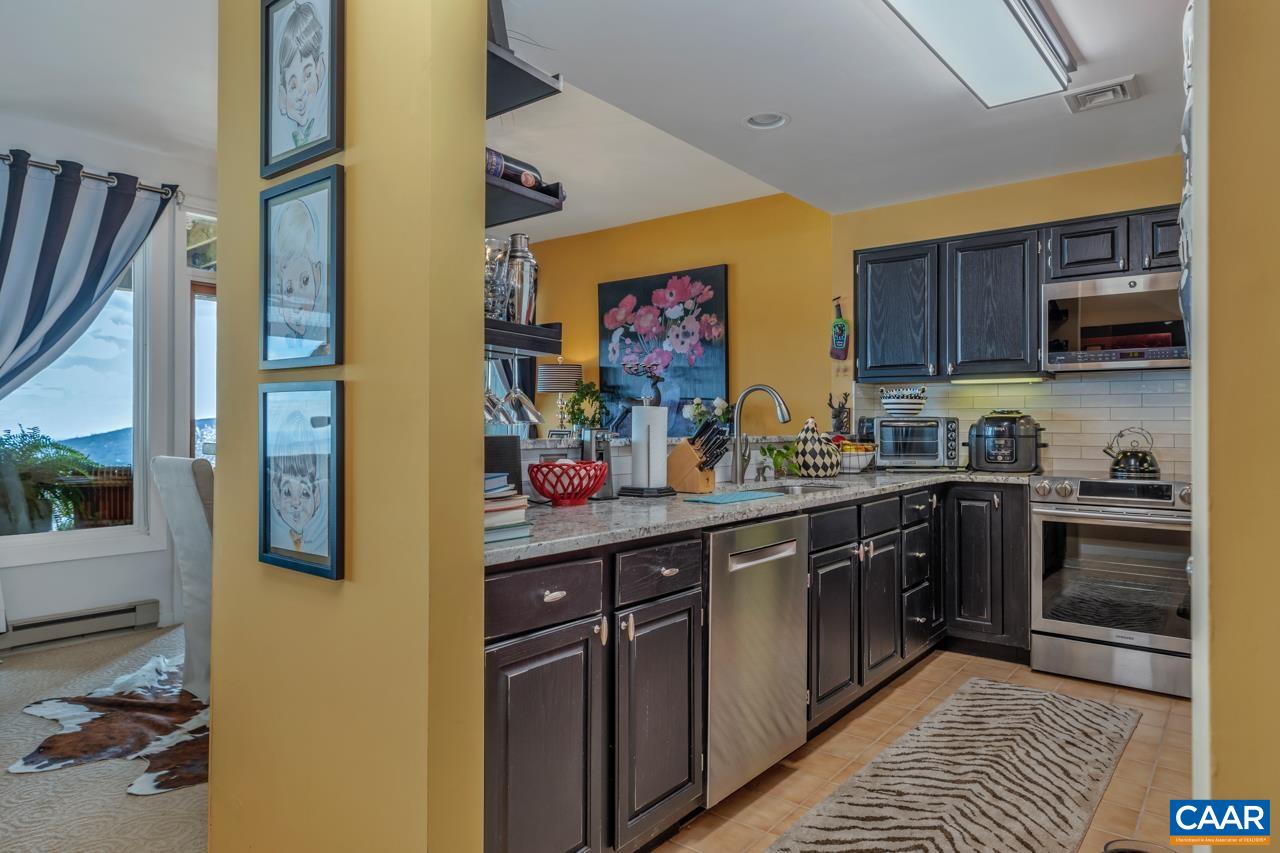 1707 High Ridge Wintergreen, VA 22967 - Photo 17 of 50 a kitchen with stainless steel appliances granite countertop a stove a sink and a refrigerator