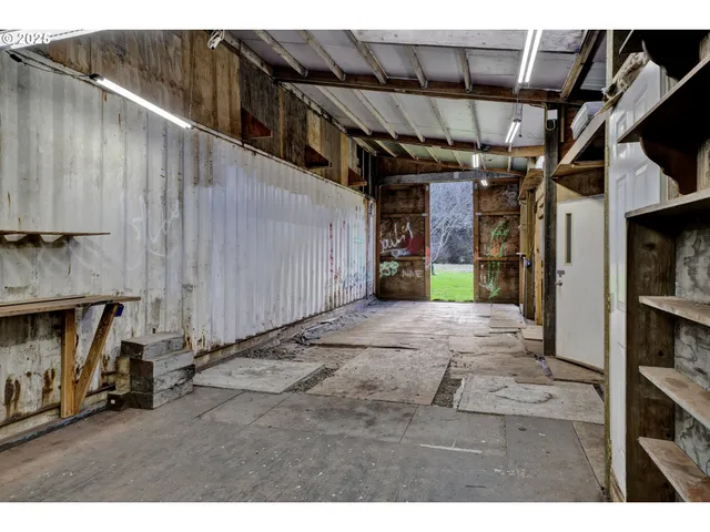 a view of a room with racks