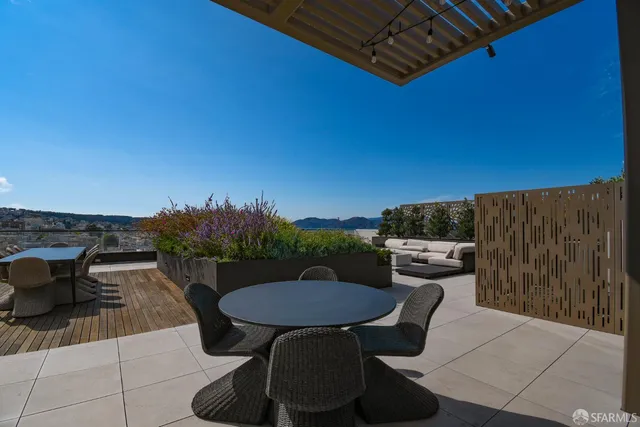 a view of roof with furniture