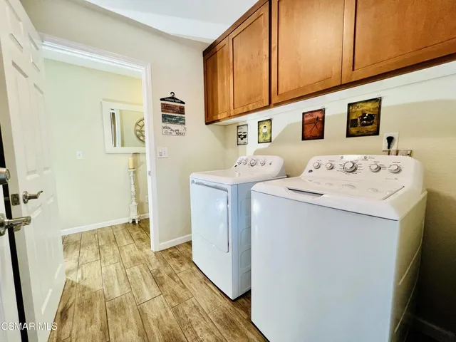 a view of a garage with storage