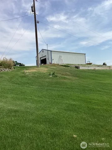 a view of a golf course with a garden