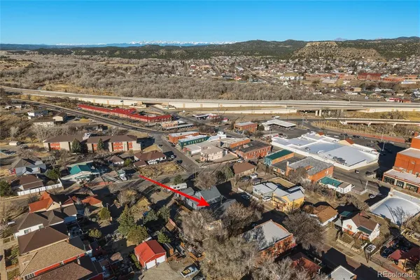 an aerial view of multiple house