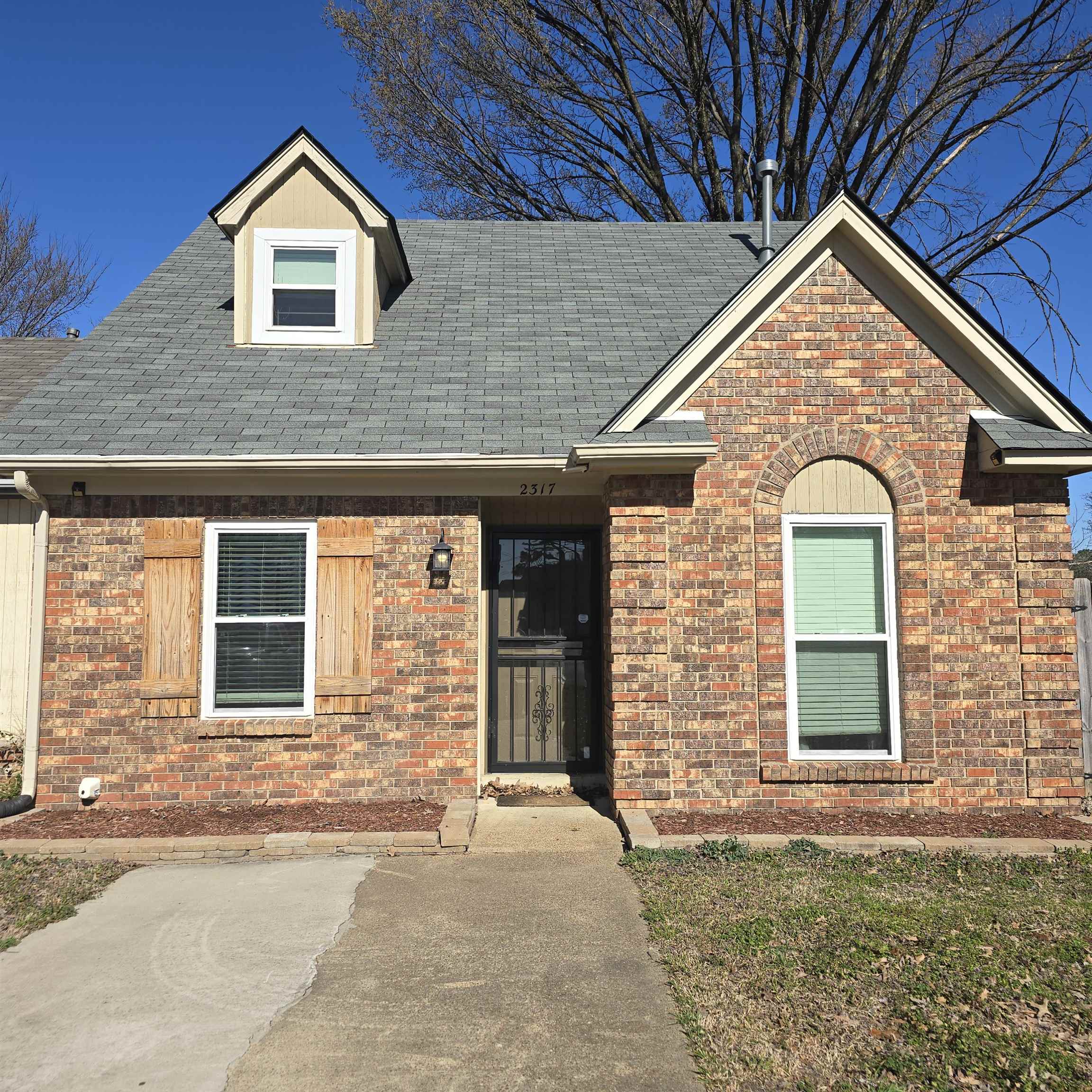 a front view of a house