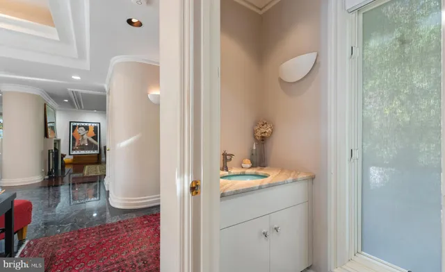 a view of dining room with furniture