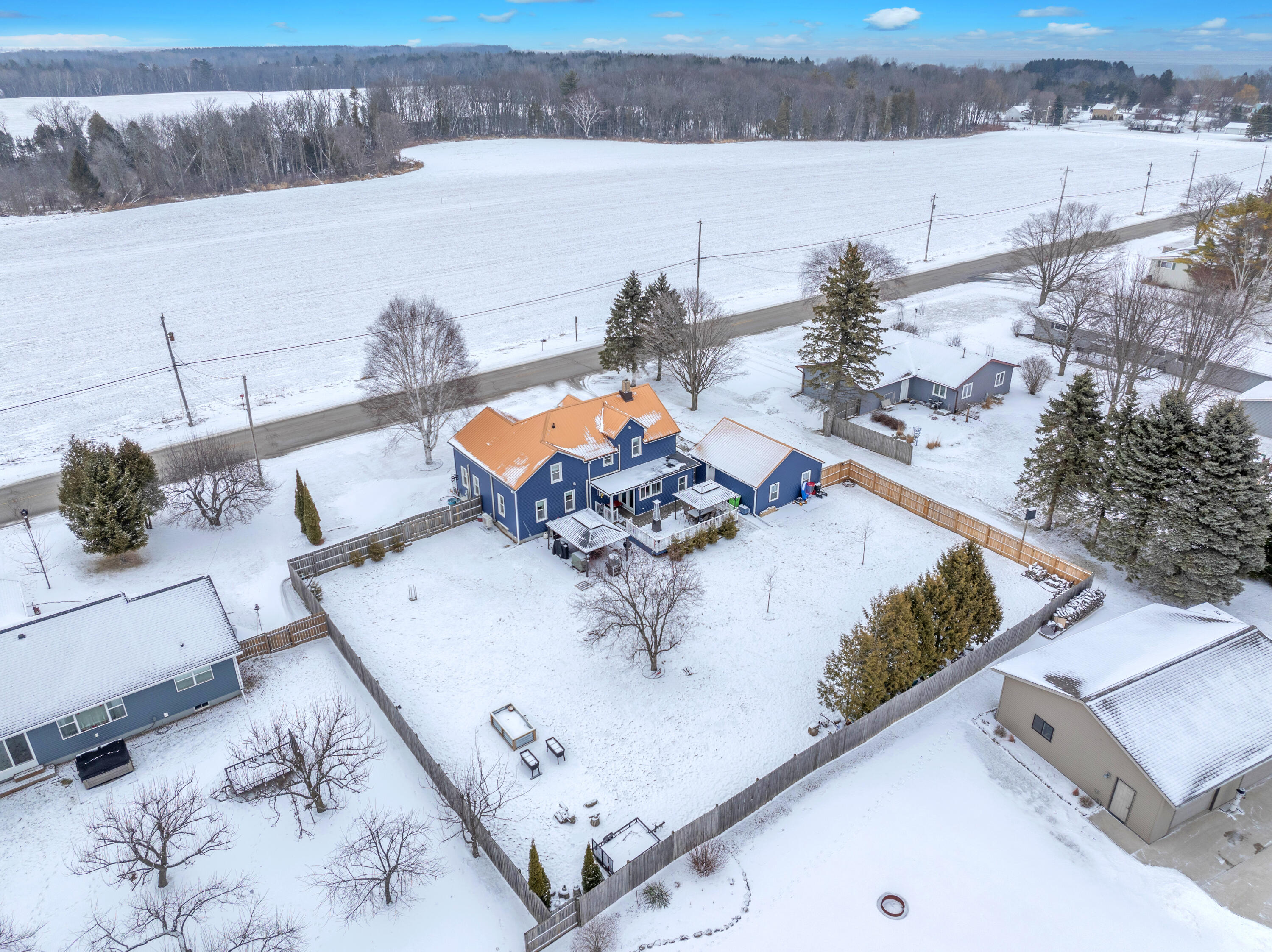 615 East Washington Avenue Cleveland, WI 53015 - Photo 28 of 33 Backyard Aerial 1-1