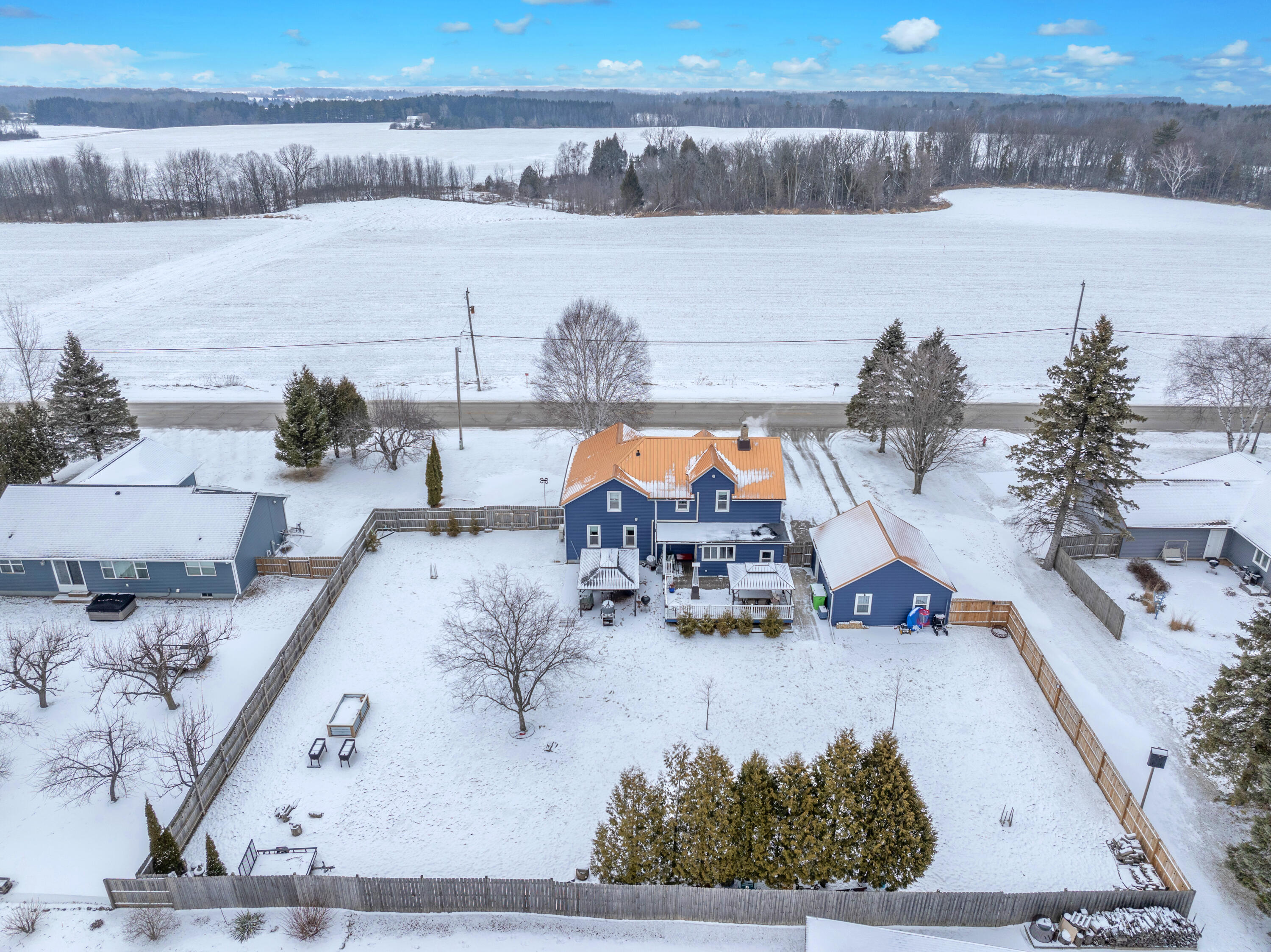 615 East Washington Avenue Cleveland, WI 53015 - Photo 29 of 33 Backyard Aerial 1