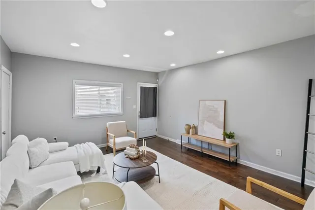 a living room with furniture