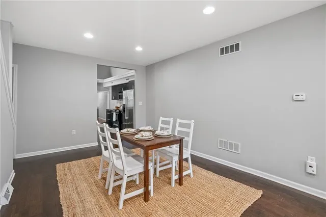 a workspace with wooden floor