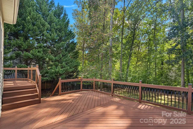 a view of a balcony with deck