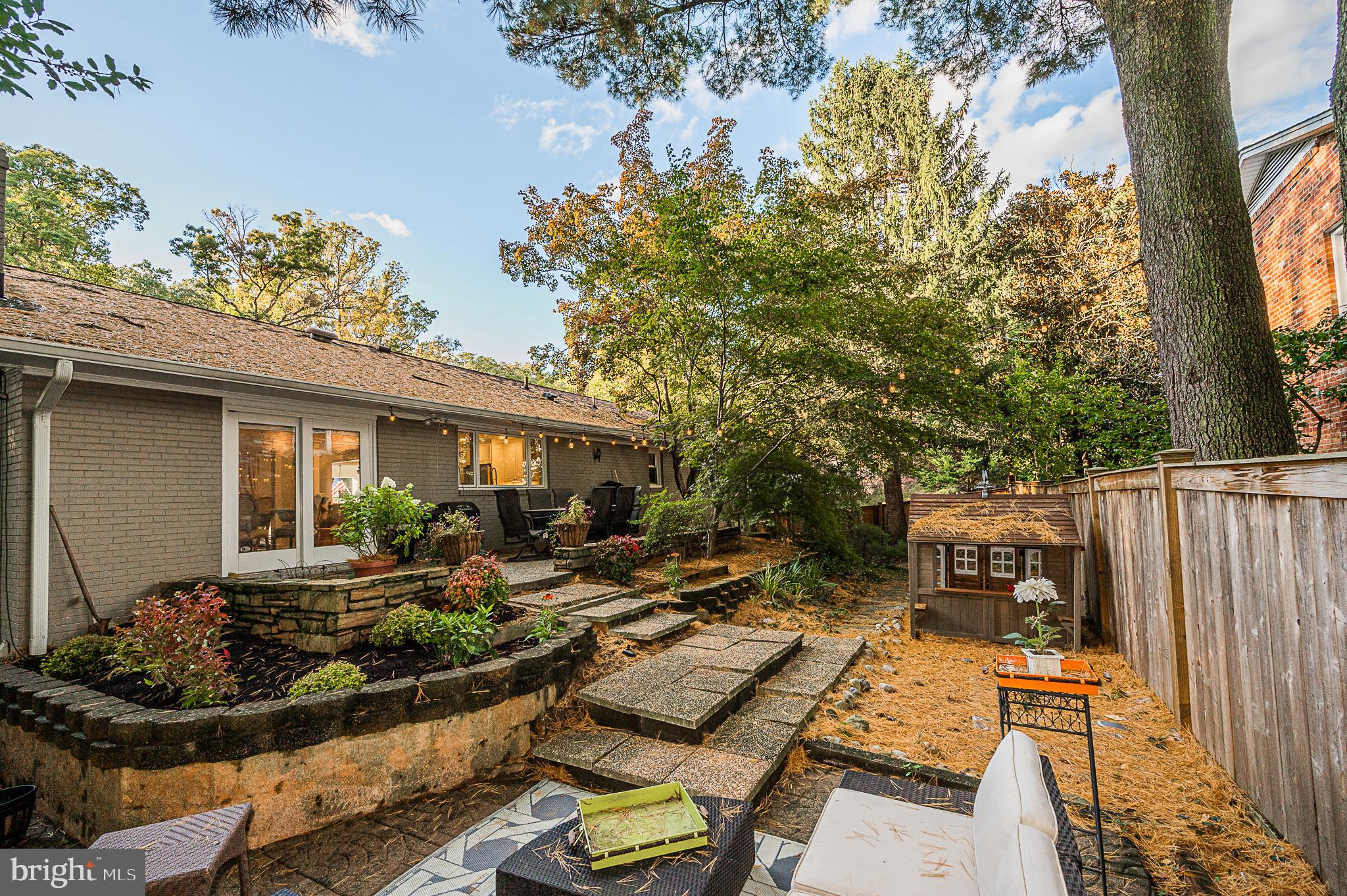 3675 Military Road Arlington, VA 22207 - Photo 34 of 40 Rear Yard with Stacked Stone Hardscape