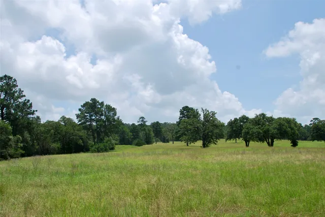 a view of a green field with wooden fence