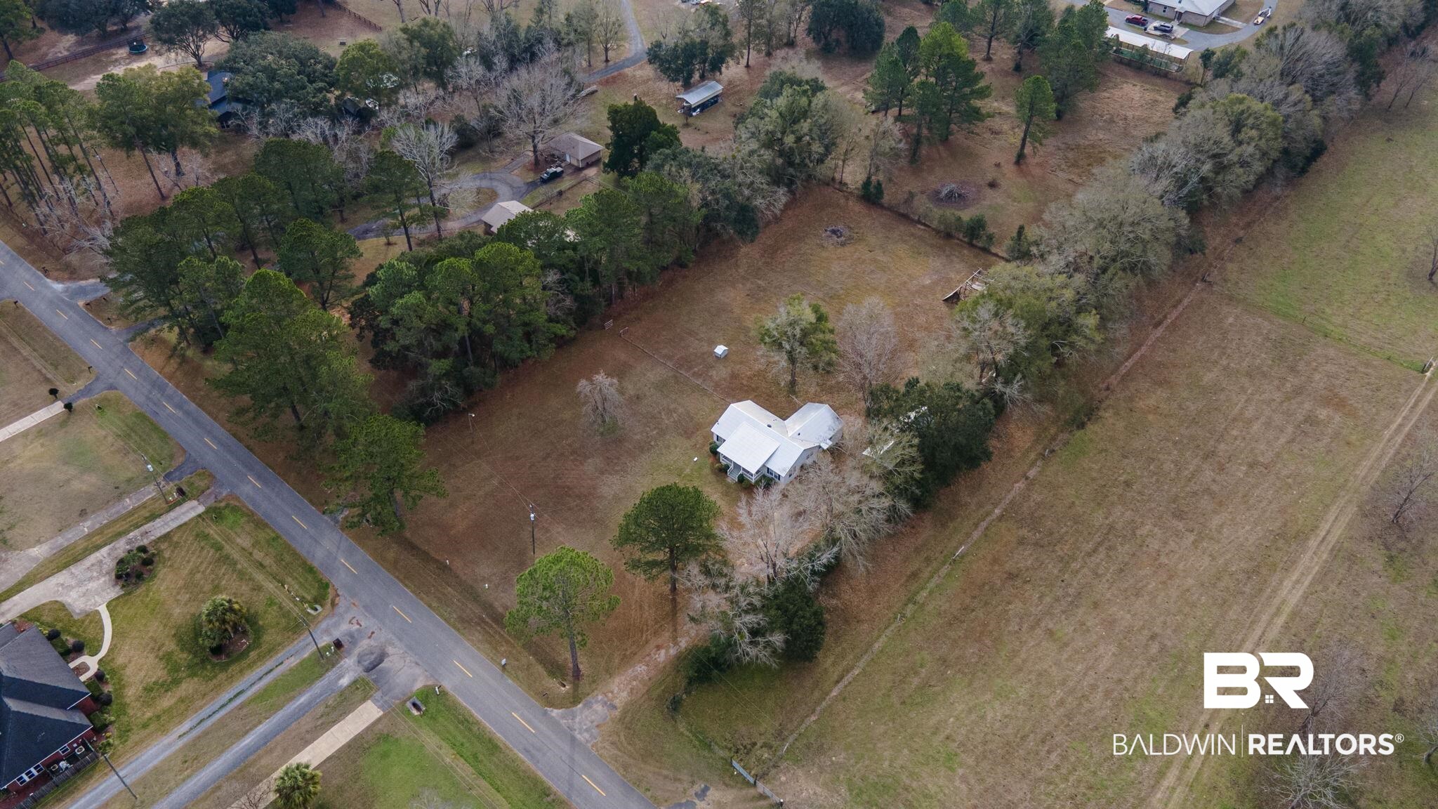 13461 Tom Gaston Road Mobile, AL 36695 - Photo 40 of 41 Aerial view of property and surrounding area with rural landscape