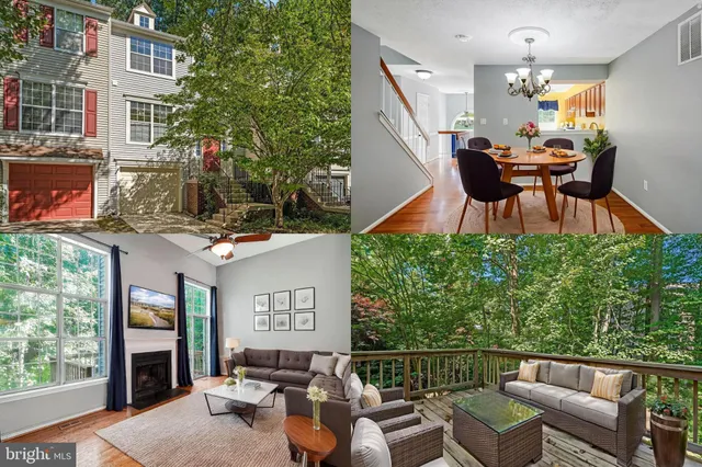 a view of a patio with couches table and chairs and potted plants