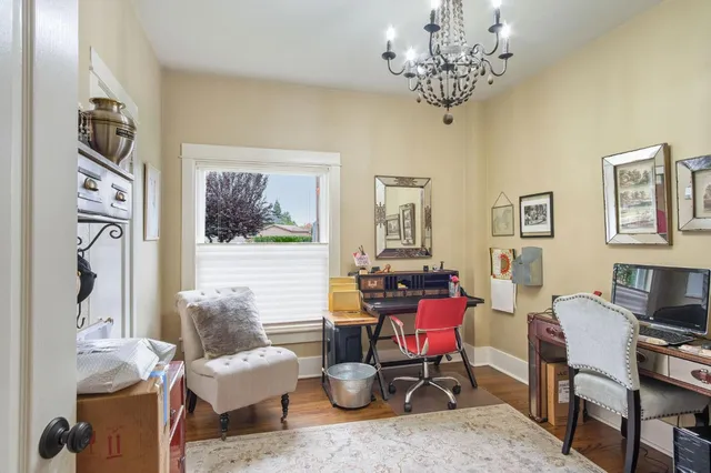 a view of a swimming pool with chairs