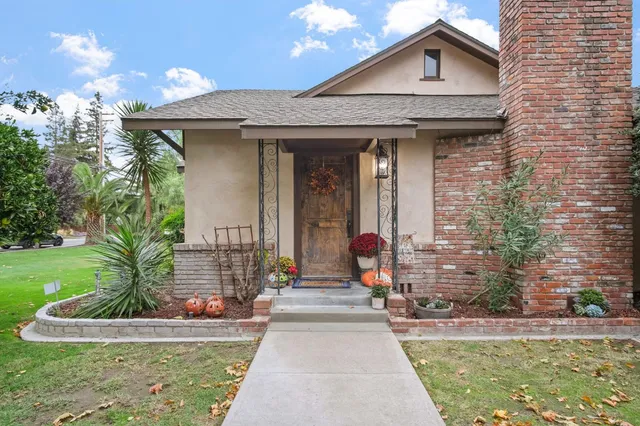 a front view of a house