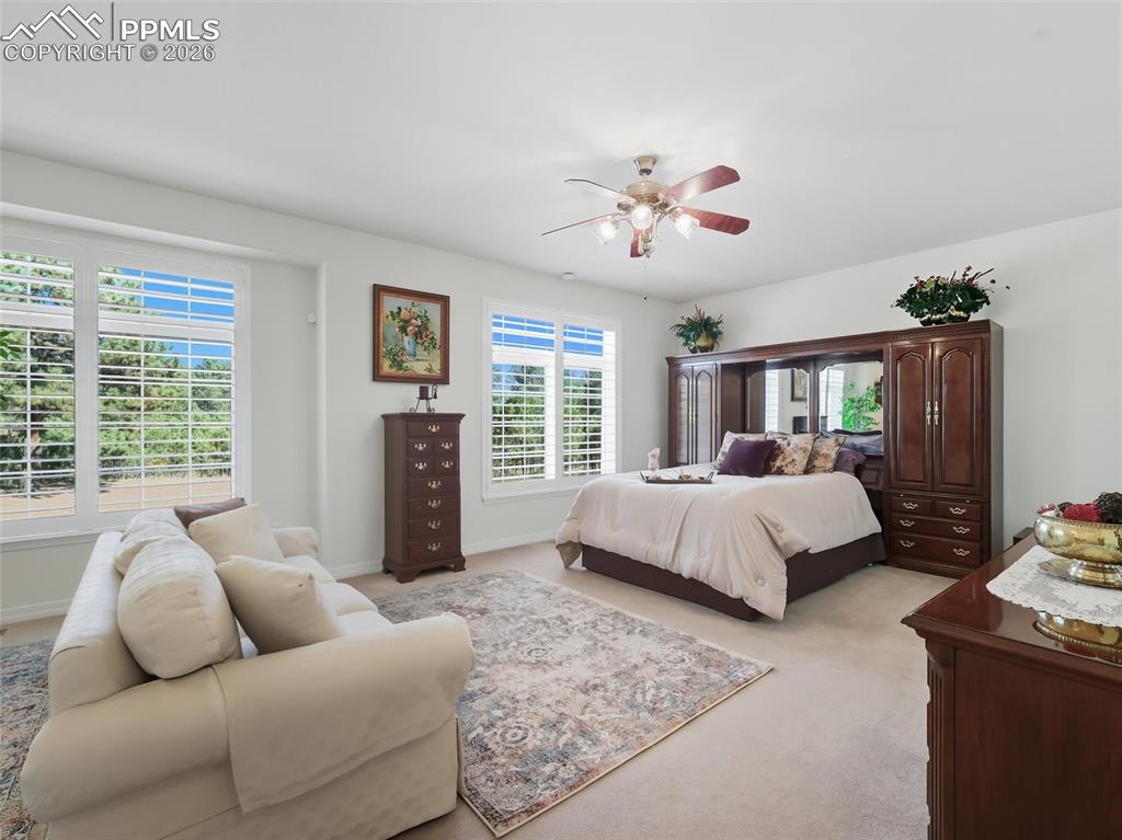 12855 Murphy Road Elbert, CO 80106 - Photo 18 of 50 a bedroom with a bed couch and window