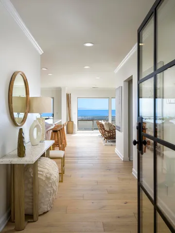a view of a living room and dining room furniture