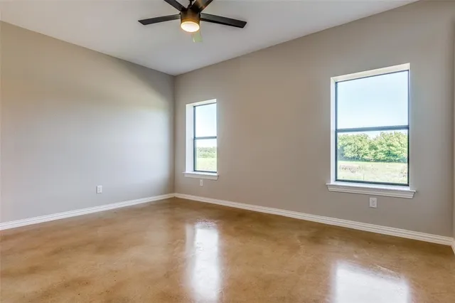 an empty room with a window