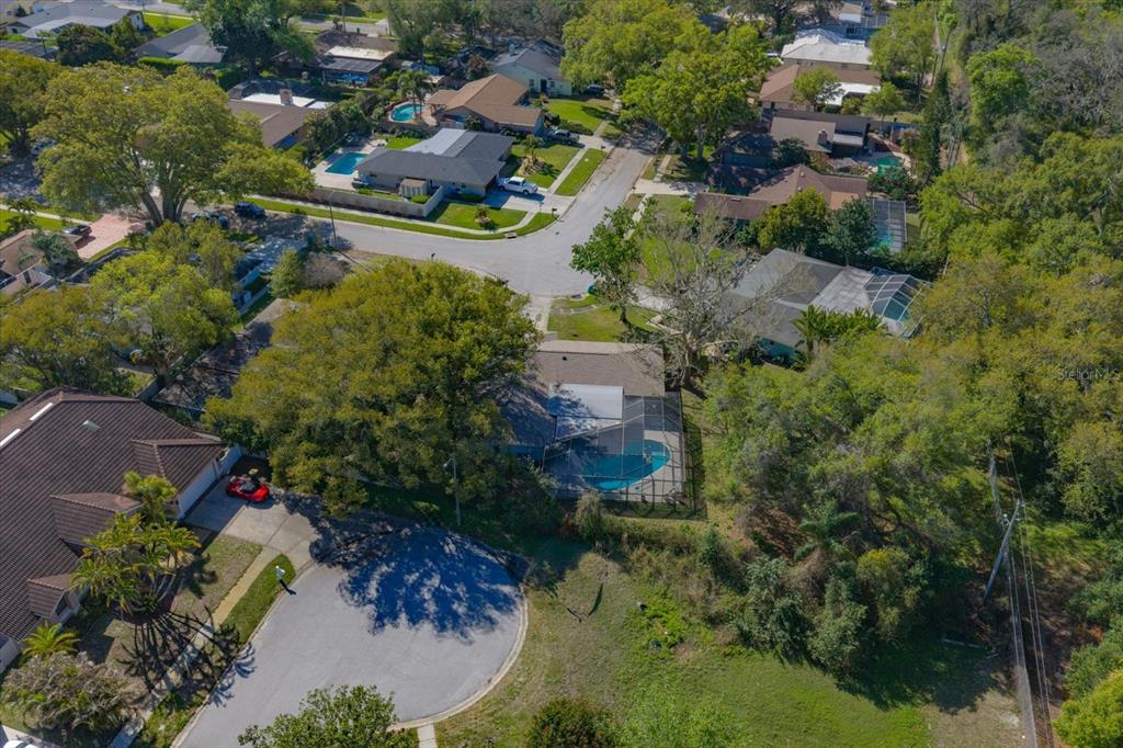 1967 Castille Drive Dunedin, FL 34698 - Photo 9 of 10 an aerial view of residential house with outdoor space and trees all around