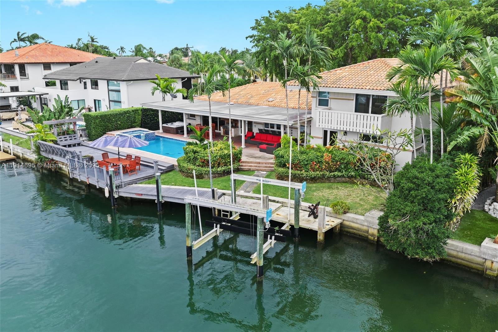 2015 Northeast 120th Road North Miami, FL 33181 - Photo 55 of 67 an aerial view of a house with swimming pool having outdoor seating