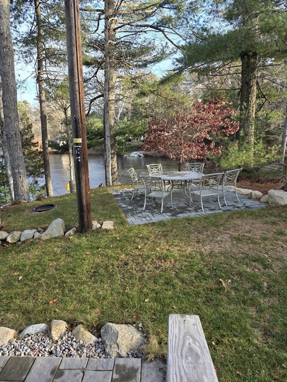 13 Pondview Way Carver, MA 02330 - Photo 2 of 22 a view of a garden with a bench