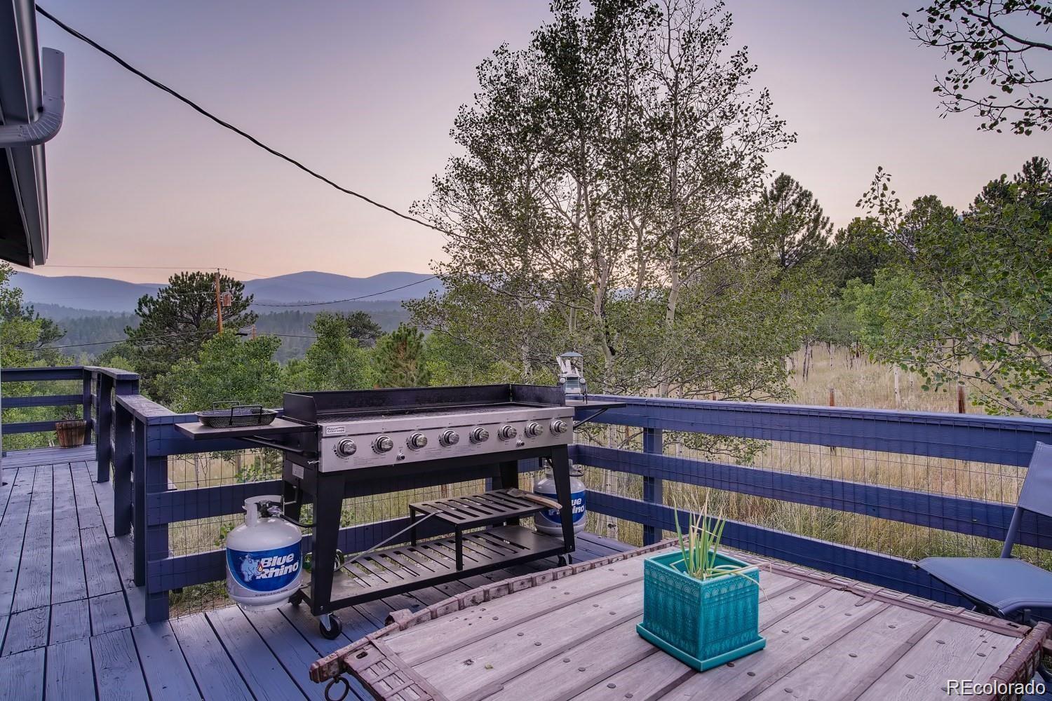 44 Bandit Lane Bailey, CO 80421 - Photo 24 of 30 a view of a wooden deck with furniture